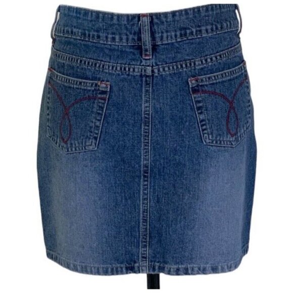 JW Division of Junction West Womens Denim Skirt Size 4 Embroidered Back Pockets - Picture 2 of 12